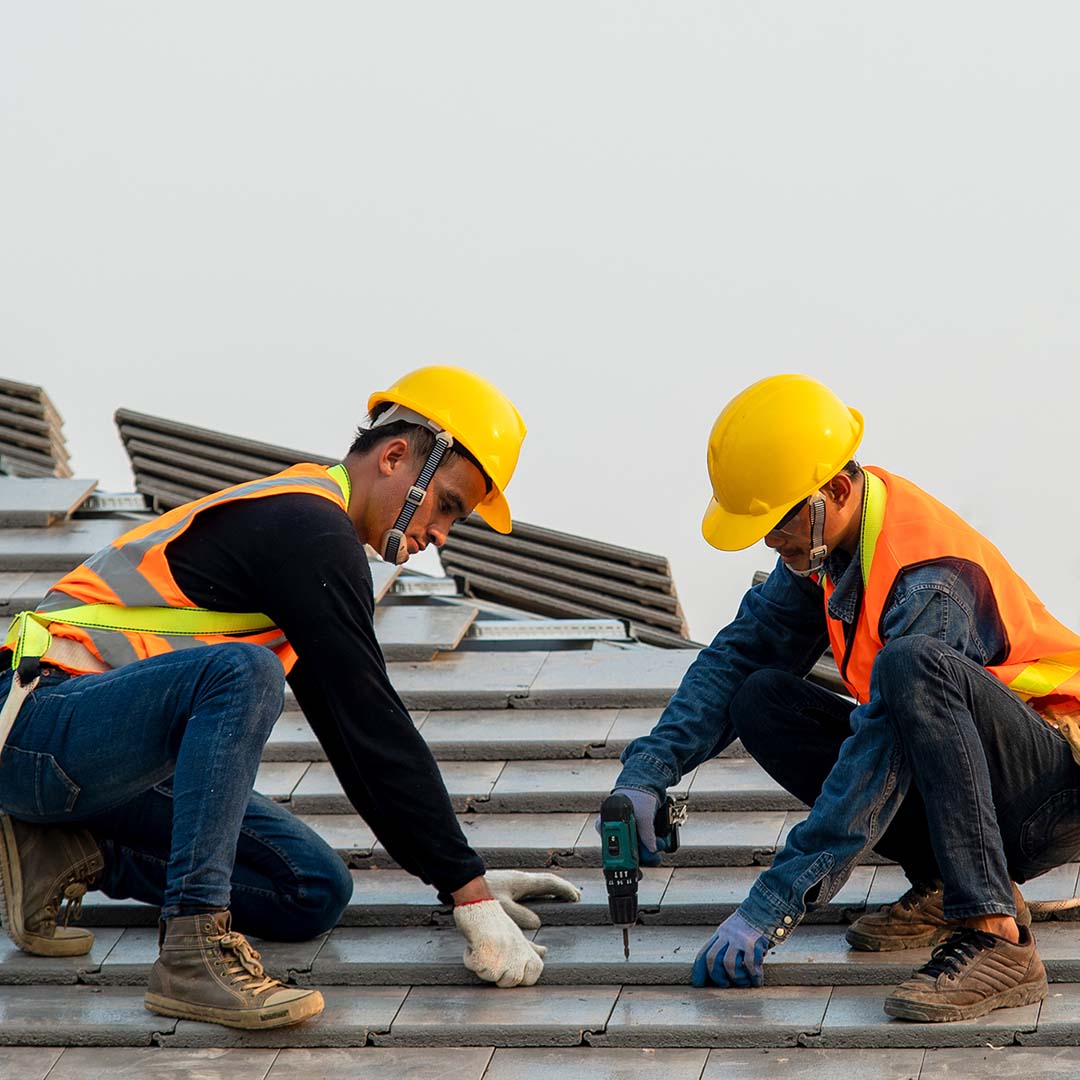 Men working on a roof