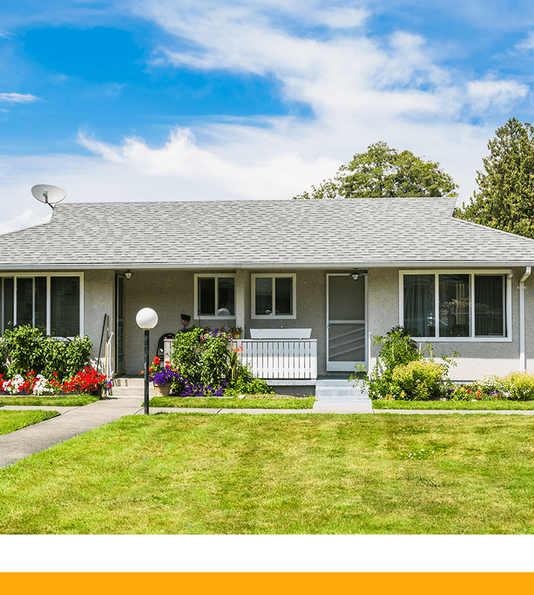 Beautiful small california home with well kept lawn